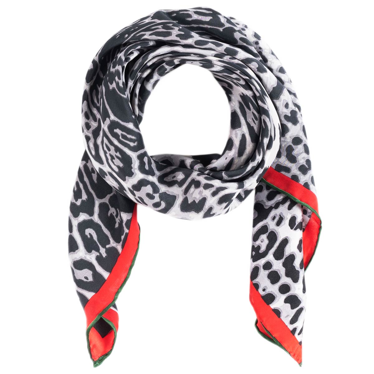 Foulard motifs animaliers noir et blanc